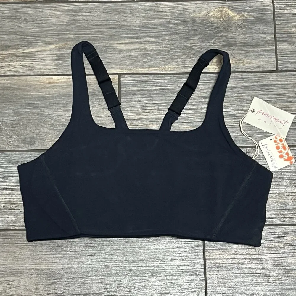 NWT $68 Free People X Hatch Maternity Bra Medium Black Never Better Square Neck - Picture 5 of 15
